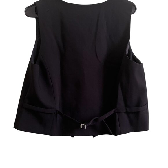 Zara Tailored Buckle Vest – Black, Size L, V-Neck Waistcoat Adjustable Strap NWT - Picture 5 of 7